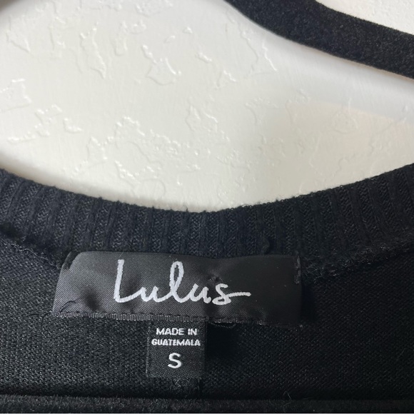 Lulus Womens V Neck Sweatshirt Oversized Tunic Black Size Small - Picture 2 of 4